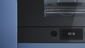 מיקרוגל קומפקטי קו עיצוב GraphiteLine עם 6 פונקציות וגריל – גובה נישה 38 ס"מ ודלת על צירים בצד שמאל