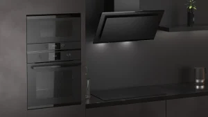 קולט אדים עיצוב MattBlack. מרווח ראש עם מכסה מנוע קיר בגודל 80 ס"מ ו-4 רמות עוצמה.